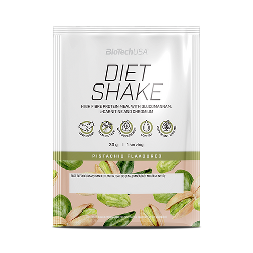 Boisson protéinée en poudre BioTechUSA Diet Shake riche en fibres alimentaires, pauvre en matière grasse, composé de super-aliments, sans huile de palme.