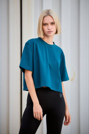 Heavyweight Oversized Cropped T-shirt pour femme - BioTechUSA France