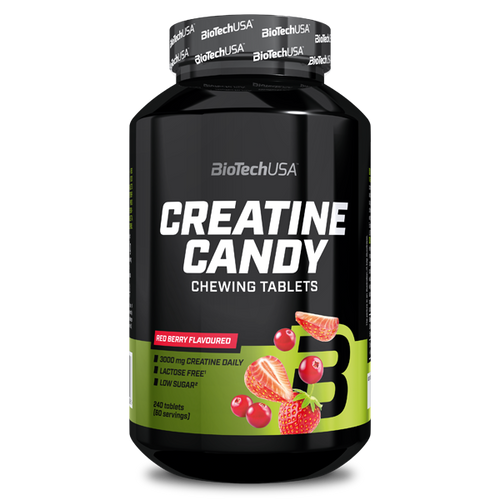 BioTechUSA Creatine Candy est un délicieux comprimé à mâcher fruité qui fournit 3 g de créatine par jour pour soutenir la performance et l’explosivité. 
