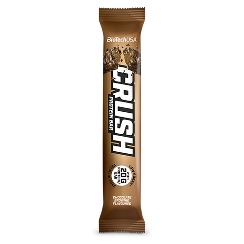Barre ayant une teneur élevée en protéines, avec un enrobage au chocolat croquant.