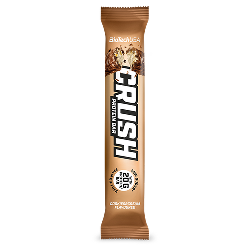 Barre ayant une teneur élevée en protéines, avec un enrobage au chocolat croquant.