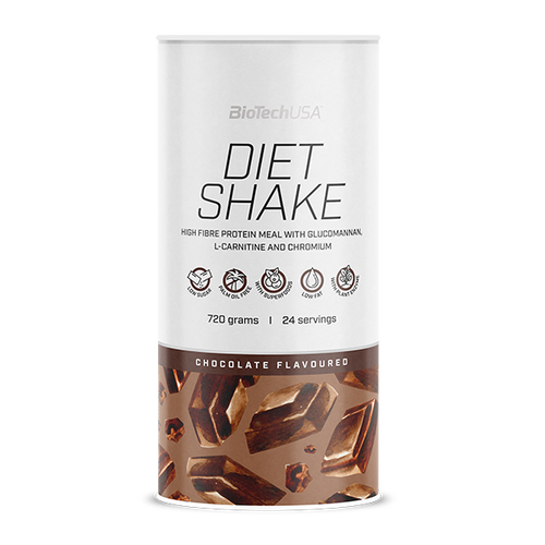 Boisson protéinée en poudre BioTechUSA Diet Shake riche en fibres alimentaires, pauvre en matière grasse, composé de super-aliments, sans huile de palme.