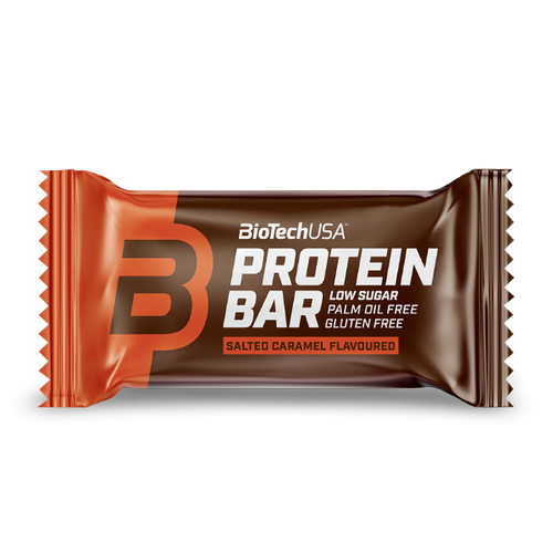 Barre protéinée Protein Bar de BioTechUSA avec une teneur élevée en protéines, avec des protéines de lactosérum et du collagène.