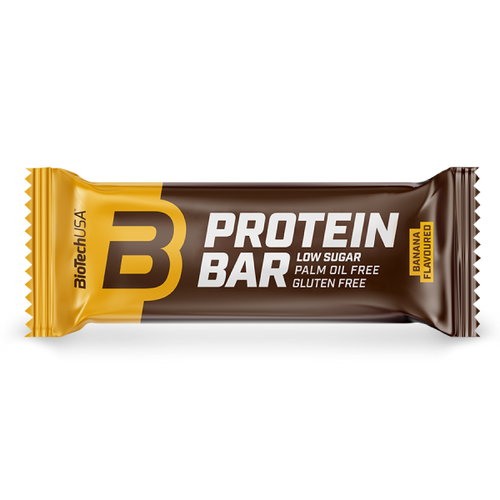 Barre protéinée Protein Bar de BioTechUSA avec une teneur élevée en protéines, avec des protéines de lactosérum et du collagène.