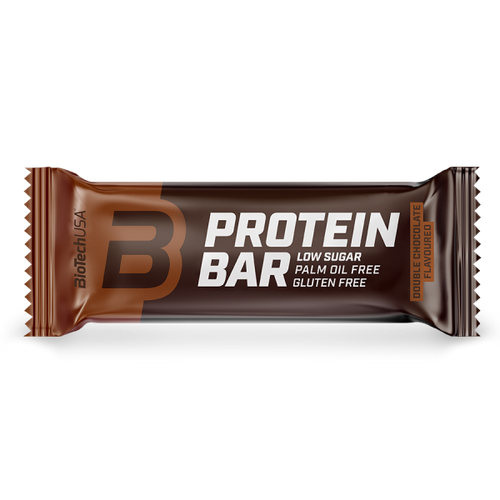 Barre protéinée Protein Bar de BioTechUSA avec une teneur élevée en protéines, avec des protéines de lactosérum et du collagène.
