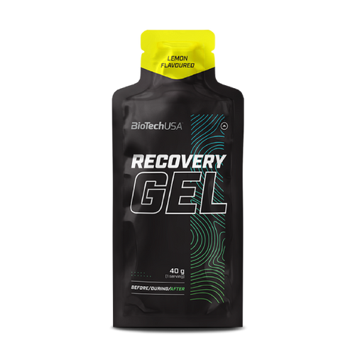 Complément alimentaire sous forme de gel, à base de glucides et de protéines, enrichi de BCAA, avec de la L-glutamine, de la L-lysine, de la glucosamine, du magnésium organique et de l'acide pantothénique.