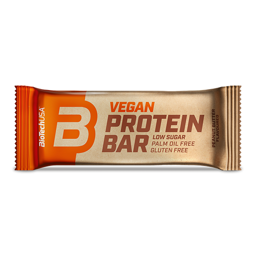BioTechUSA Vegan Protein Bar est une barre protéinée sans lactose ni gluten, à base de protéines végétales, avec un glaçage délicieux au chocolat.