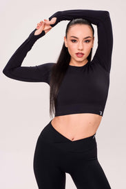 SEAMLESS LONG - SLEEVE CROP Haut à manches longues femme - BioTechUSA France